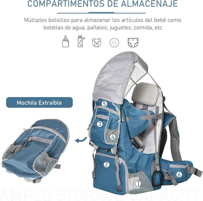 Mochila portabebés Homcom